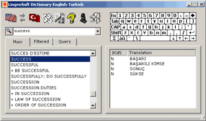 Screenshot of LingvoSoft Basic Dictionary English <-> Turkish for Windows
