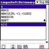 Screenshot of LingvoSoft Dictionary English <-> Albanian for Palm OS
